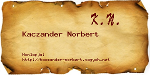 Kaczander Norbert névjegykártya