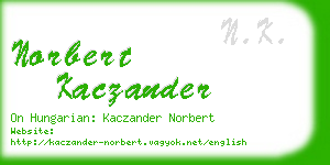 norbert kaczander business card
